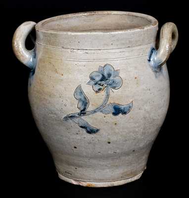 1 Gal. New York Stoneware Jar w/ Incised Floral Decoration, early 19th century