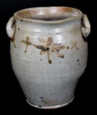 Stoneware Jar w/ Manganese Stars, att. Egbert Schoomaker, Manhattan or Kingston, NY