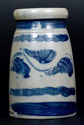 Western PA Stoneware Canning Jar with Profuse Brushed Decoration