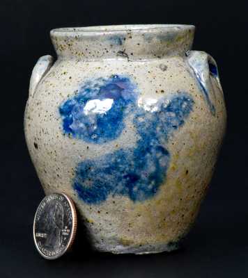 Miniature Ovoid Stoneware Jar w/ Floral Decoration, New York State, circa 1830