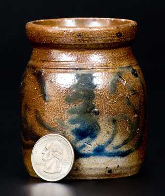 Miniature Stoneware Jar with Slip-Trailed Decoration, possibly Charlestown, Massachusetts