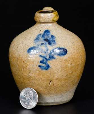 Miniature Ohio Stoneware Jug with Floral Decoration