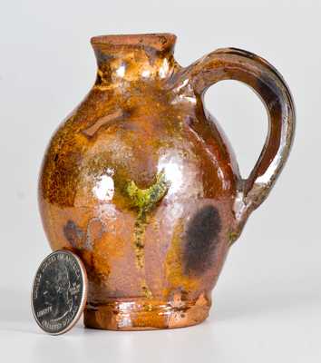 Miniature Redware Jug Dated 1861