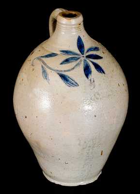 2 Gal. Stoneware Jug with Fine Incised Floral Decoration att. P. Cross, Hartford, CT