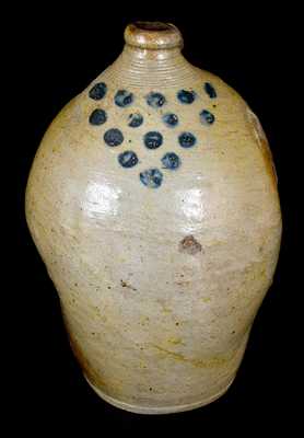 1 Gal. Stoneware Jug with Spotted Decoration, early 19th century, probably New York City