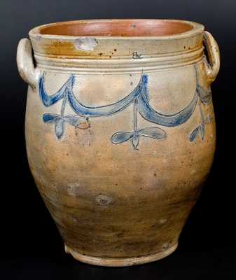 4 Gal. Stoneware Jar with Incised Drape Decoration, Manhattan, circa 1810