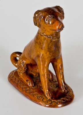 Glazed Redware Figure of a Dog, Pennsylvania origin, circa 1850-1880