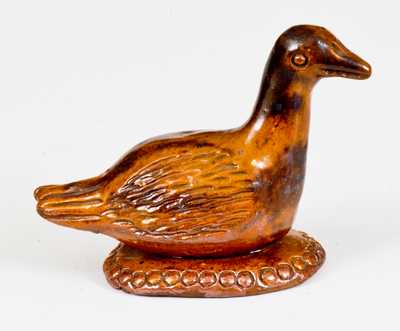 Glazed Redware Figure of a Goose, Pennsylvania origin, circa 1850-1880