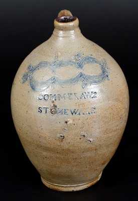 Fine 3 Gal. COMMERAWS / STONEWARE Jug, Thomas Commeraw, New York, c1810