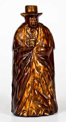 Rockingham-Glazed Coachman Bottle, Lyman, Fenton & Co., Bennington, VT, c1849-58