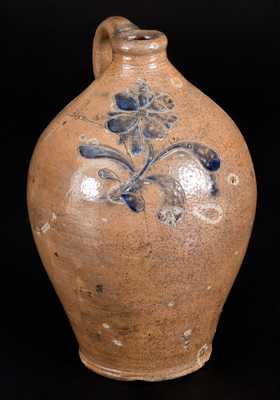 1/2 Gal. Stoneware Jug with Fine Incised Floral Decoration, Manhattan, circa 1800