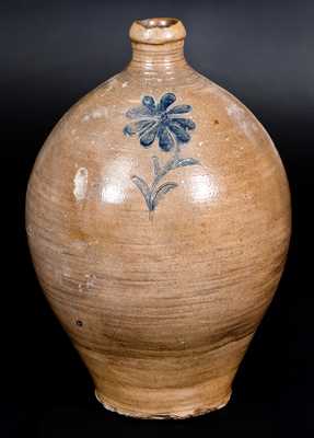 Stoneware Jug with Incised Floral Decoration, Manhattan, circa 1800