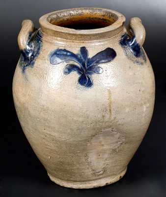 Ovoid Manhattan Stoneware Jar with Incised Decoration, circa 1800