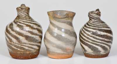 Three Stoneware Miniatures, Stamped 