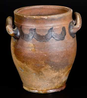 1/2 Gal. Stoneware Jar with Brushed Decoration, Northeastern US, early 19th century