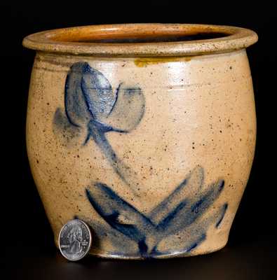 Fine 1/4 Gal. Stoneware Cream Jar att. D. P. Shenfelder, Reading, PA