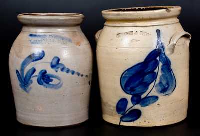 Lot of Two: WHITE & WOOD (Utica, NY) and SIPE & SONS (Williamsport, PA) Stoneware Jars