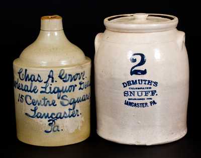 Lot of Two: Lancaster, Pennsylvania, Advertising Stoneware