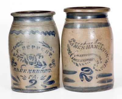 Lot of Two: Greensboro, PA 2 Gal. Stoneware Jars