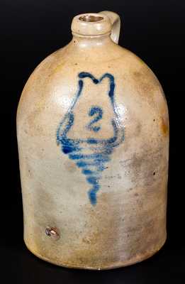 2 Gal. Stoneware Jug with Cobalt Decoration