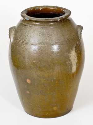 Rare MANUFACTURED BY J. CRUMBAUGH., Indianapolis, IN, c1820s Stoneware Jar