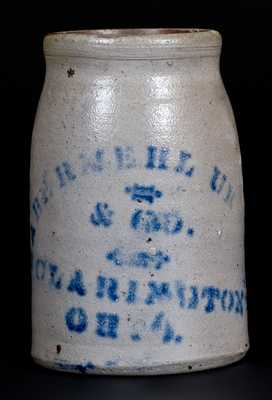 CLARINGTON, OHIO Stoneware Canning Jar