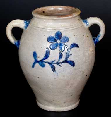 Very Fine 2 Gal. Manhattan Stoneware Jar w/ Incised Decoration, c1790