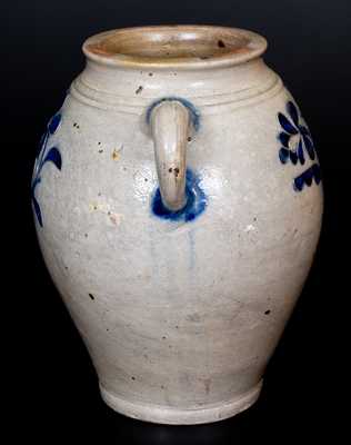 Very Fine 2 Gal. Manhattan Stoneware Jar w/ Incised Decoration, c1790