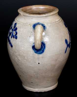 Very Fine 2 Gal. Manhattan Stoneware Jar w/ Incised Decoration, c1790
