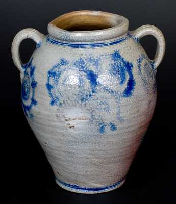 Outstanding 18th Century Stoneware Jar w/ Profuse Decoration, att. Kemple Pottery, Ringoes, NJ