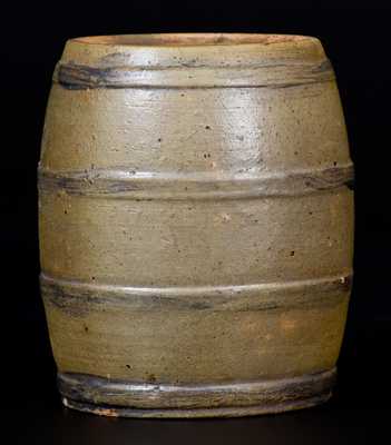 Very Fine Small Albany, NY Stoneware Keg w/ Incised Bird and Floral Design