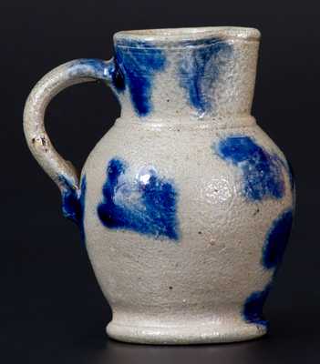 Fine Miniature Remmey, Philadelphia Stoneware Pitcher w/ Floral Decoration, c1860