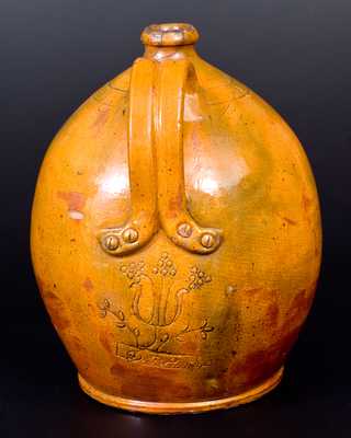 David Bolden Huber (1845-1916), Niantic, Montgomery County, PA Redware Jug
