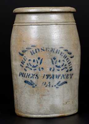 Rare PUNXSUTAWNEY, PA Stoneware Advertising Jar, HAMILTON & JONES / GREENSBORO, PA