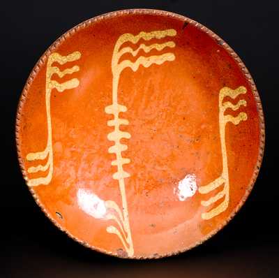 Slip-Decorated probably Philadelphia Redware Plate