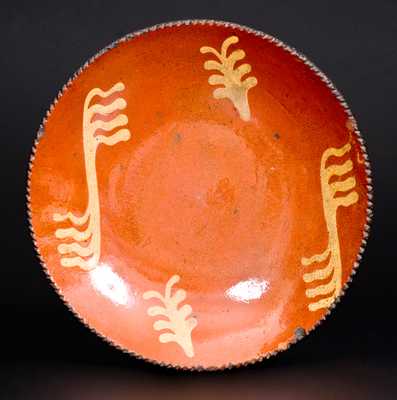 Slip-Decorated PA Redware Plate, probably Philadelphia