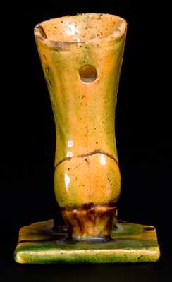 Rare Glazed Redware Sculpture of a Boot, att. George Wagner, Carbon County, PA