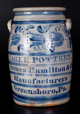 Outstanding EAGLE POTTERY / James Hamilton & Co. / Manufacturers / Greensboro, Pa. Jar