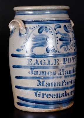 Outstanding EAGLE POTTERY / James Hamilton & Co. / Manufacturers / Greensboro, Pa. Jar