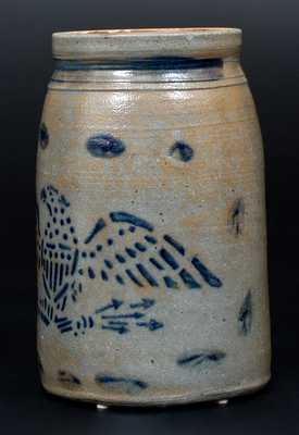 Very Fine att. S.H. Ward, West Brownsville, PA Stoneware Eagle Jar