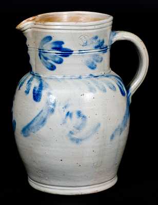 1 1/2 Gal. Southeastern PA Stoneware Pitcher with Floral Decoration