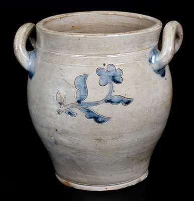 1 Gal. New York Stoneware Jar w/ Incised Floral Decoration, early 19th century