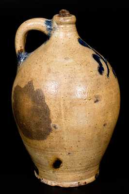 Three-Quart Stoneware Jug with Bold Incised Decoration, Manhattan, circa 1800