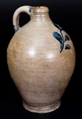 1 Gal. Stoneware Jug with Incised Floral Decoration, Manhattan, circa 1800