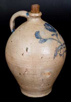 3 Gal. Stoneware Jug with Elaborate Incised Floral Decoration