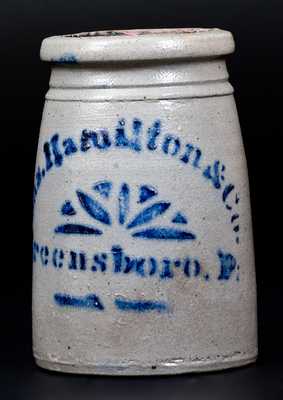 Fine 6-Inch "Jas. Hamilton & Co. / Greensboro, Pa." Stoneware Canning Jar