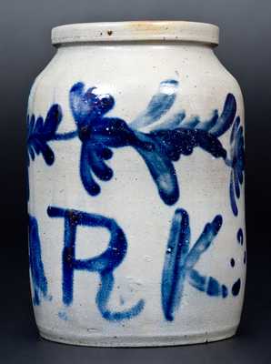 Very Unusual 1/2 Gal. Philadelphia Stoneware Jar Inscribed 