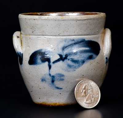 Fine Miniature Stoneware Jar with Floral Decoration, New York State, c1830