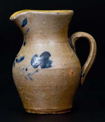 Fine Miniature Stoneware Pitcher with Floral Decoration, possibly Newville, PA