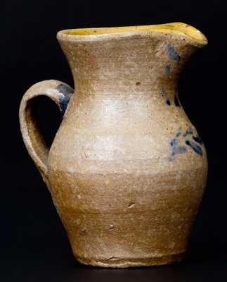 Fine Miniature Stoneware Pitcher with Floral Decoration, possibly Newville, PA